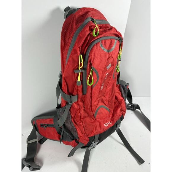 Columbia 40L Hiking Backpack Red Gray Rain Cover Camping Travel Pack Bag main image 9